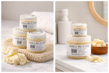 100% Natural unrefined Shea butter from Ghana (4oz per container)