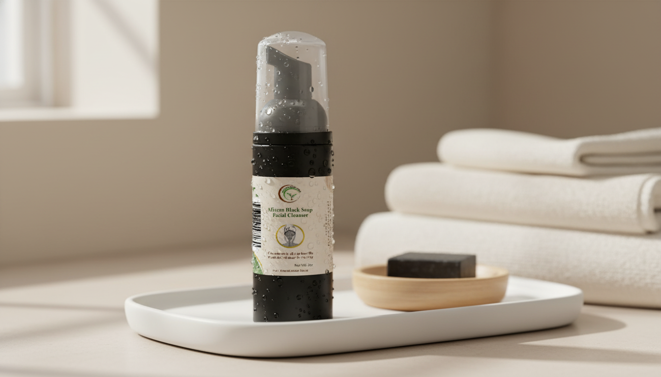 African Black Soap Facial Cleanser – Organic Acne Face Wash for Clear, Smooth & Glowing Skin