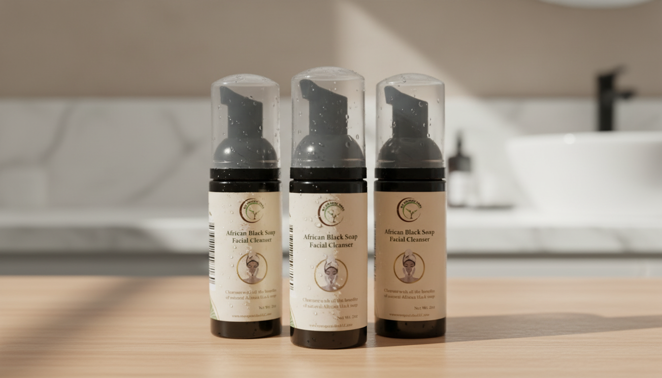 African Black Soap Facial Cleanser – Organic Acne Face Wash for Clear, Smooth & Glowing Skin