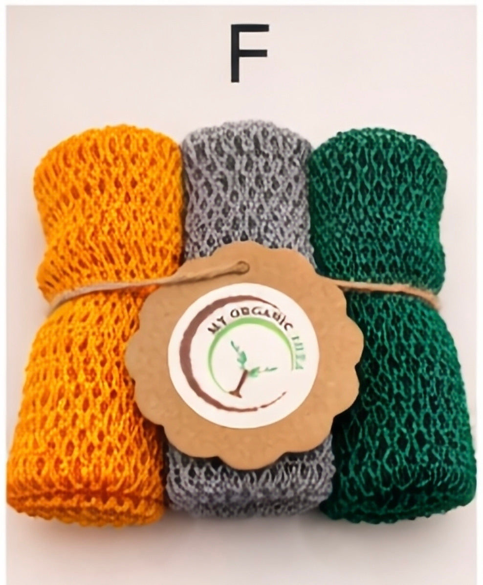 3pcs African Exfoliating Bath Net Sponge: 70 inch Nylon Sapo