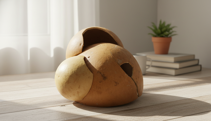 Cracked Calabash Gourd Pieces – Natural DIY Craft Material for Jewelry, Wall Art & Decor | Eco-Friendly & Handmade