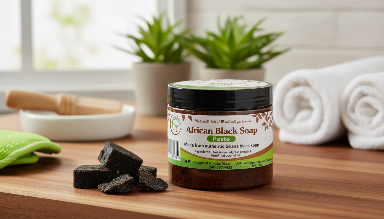 Unscented African Black Soap (4oz & 8oz) – Natural Deep Cleansing Bar for Acne, Dark Spots & Sensitive Skin | Handmade Moisturizing Soap