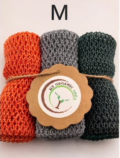 3pcs African Exfoliating Bath Net Sponge: 50 inch Nylon Sapo