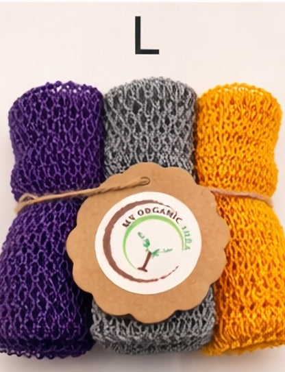 3pcs African Exfoliating Bath Net Sponge: 50 inch Nylon Sapo