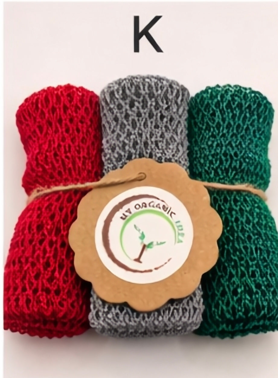 3pcs African Exfoliating Bath Net Sponge: 50 inch Nylon Sapo