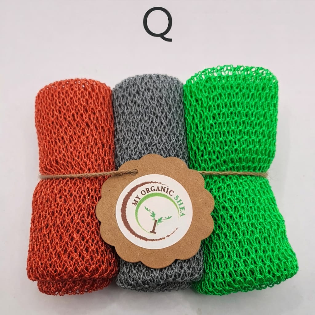 3pcs African Exfoliating Bath Net Sponge: 50 inch Nylon Sapo