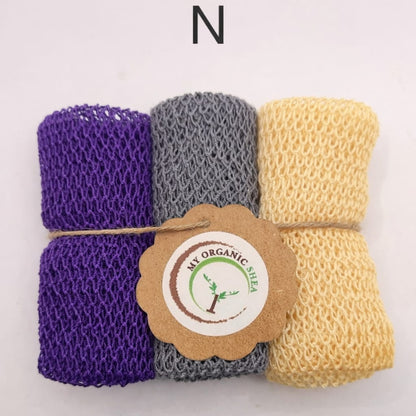 3pcs African Exfoliating Bath Net Sponge: 50 inch Nylon Sapo