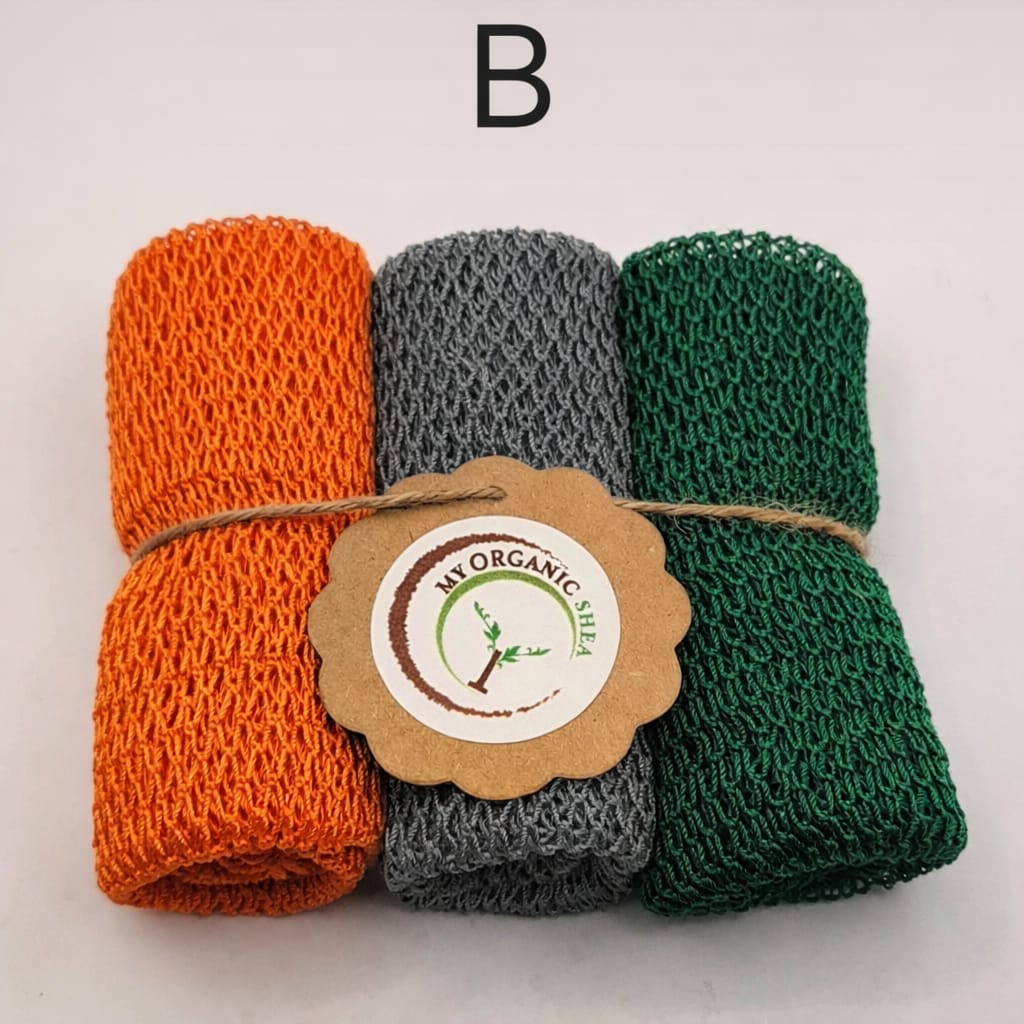 3pcs African Exfoliating Bath Net Sponge: 50 inch Nylon Sapo