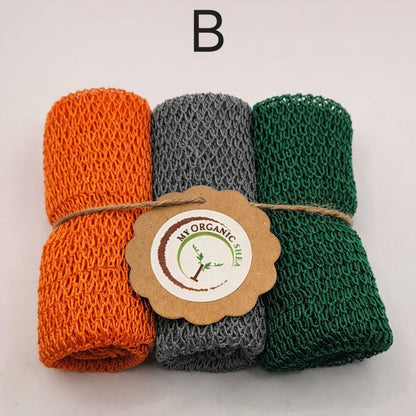 3pcs African Exfoliating Bath Net Sponge: 50 inch Nylon Sapo