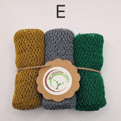 3pcs African Exfoliating Bath Net Sponge: 50 inch Nylon Sapo