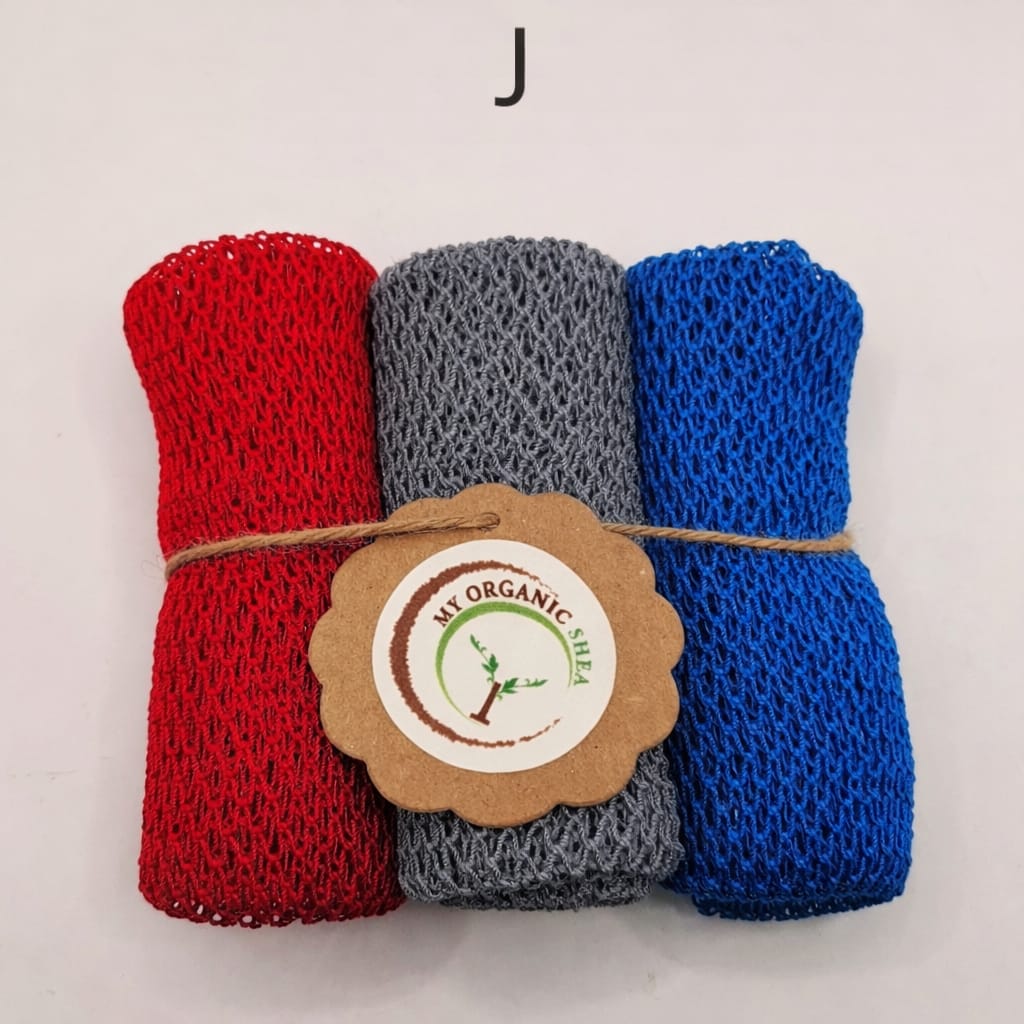 3pcs African Exfoliating Bath Net Sponge: 50 inch Nylon Sapo