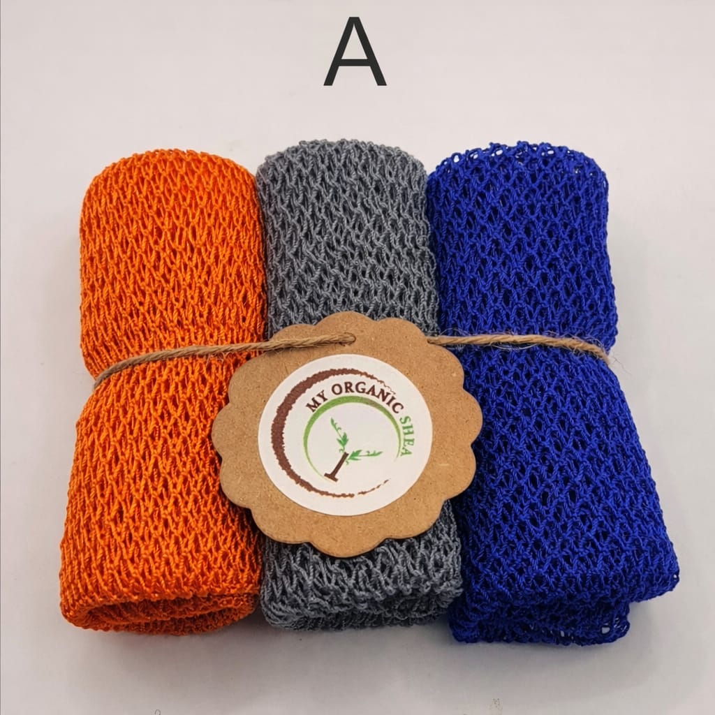 3pcs African Exfoliating Bath Net Sponge: 50 inch Nylon Sapo