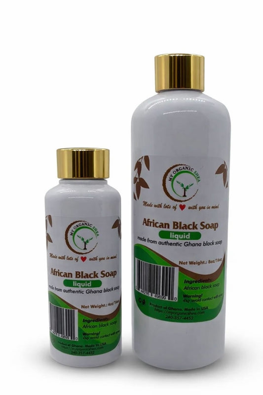 African Black Soap Liquid – Organic Ghana Shea Cleanser for Acne, Dark Spots & Glowing Skin