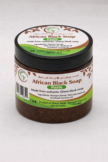Unscented African Black Soap (4oz & 8oz) – Natural Deep Cleansing Bar for Acne, Dark Spots & Sensitive Skin | Handmade Moisturizing Soap