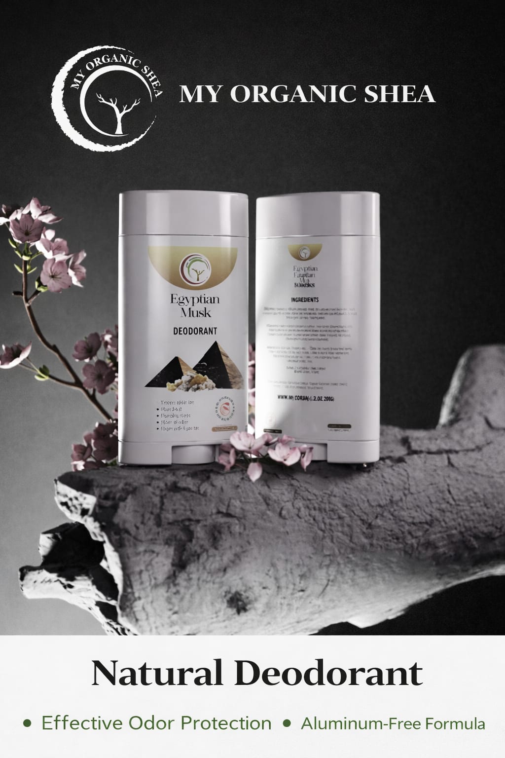 Natural Deodorant Aluminum-Free – Hypoallergenic, Long-Lasting Odor Protection, Gentle on Sensitive Skin, Clean Fresh Scents