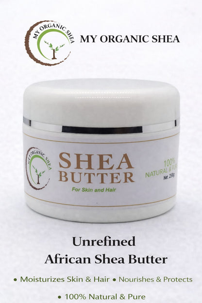 Raw Unrefined Shea Butter 250g – Natural Non-Whipped Moisturizer for Skin, Hair & Body