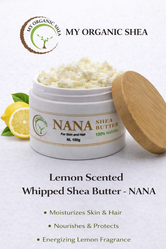 Lemon Scented African Shea Butter – Natural Moisturizer for Skin & Hair, Deep Hydration & Glow