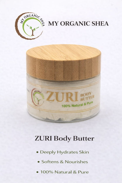 ZURI Body Butter – Natural Shea Butter, Coconut Oil & Lavender + Tea Tree Essential Oils (100g) – Deep Moisture for Soft, Healthy Skin