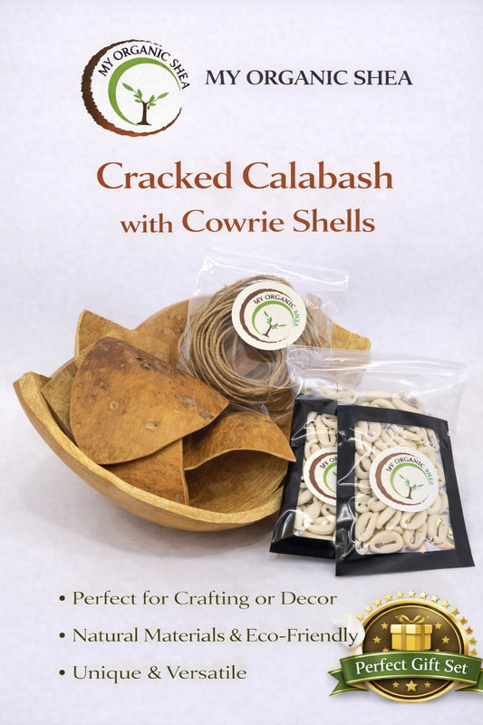 Creative Starter Pack – Cracked Calabash DIY Art Kit with Cowrie Shells | African Crafts Set for Jewelry, Decor & Handmade Projects