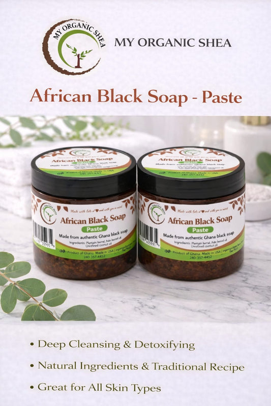 Unscented African Black Soap (4oz & 8oz) – Natural Deep Cleansing Bar for Acne, Dark Spots & Sensitive Skin | Handmade Moisturizing Soap