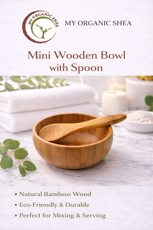 Mini wooden Bowl Set with Spoon – Natural Wooden Bowl for Skincare, Dips & Daily Rituals
