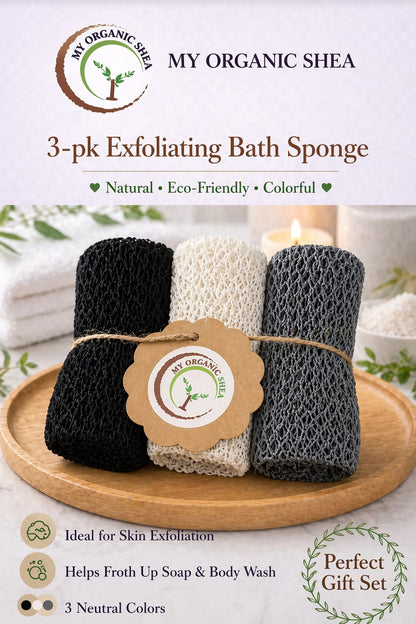 3-Pack African Exfoliating Bath Sponge Sapo: Nylon Body Scrubber