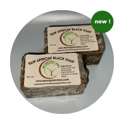 Authentic Raw African Black Soap Bar – Natural Handmade Cleanser for Acne, Dark Spots & Healthy Skin(8oz)