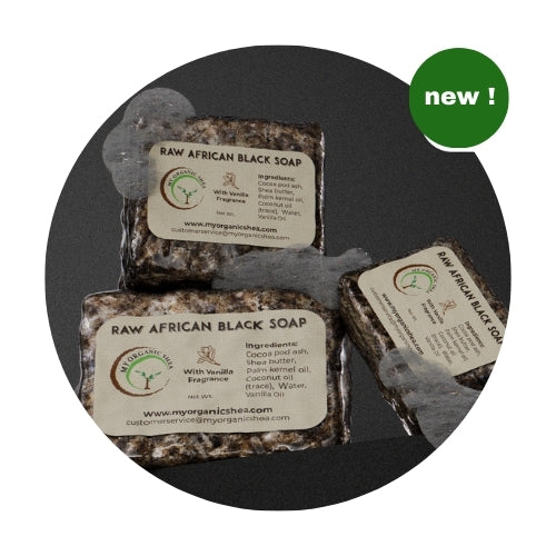 Scented Raw African Black Soap bar (4oz, 2oz)