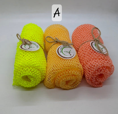 3-Pack African Exfoliating Bath Sponge Sapo: Nylon Body Scrubber