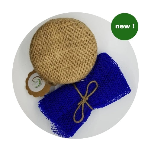Unrefined Shea Butter in Calabash with Exfoliating Bath Net Sponge