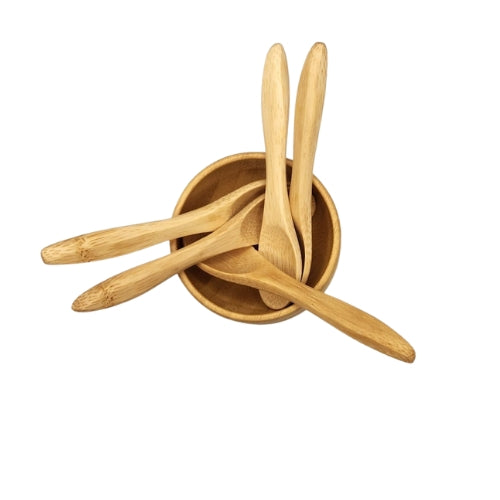 Mini Calabash Bowl Set with Spoon – Natural Wooden Bowl for Skincare, Dips & Daily Rituals