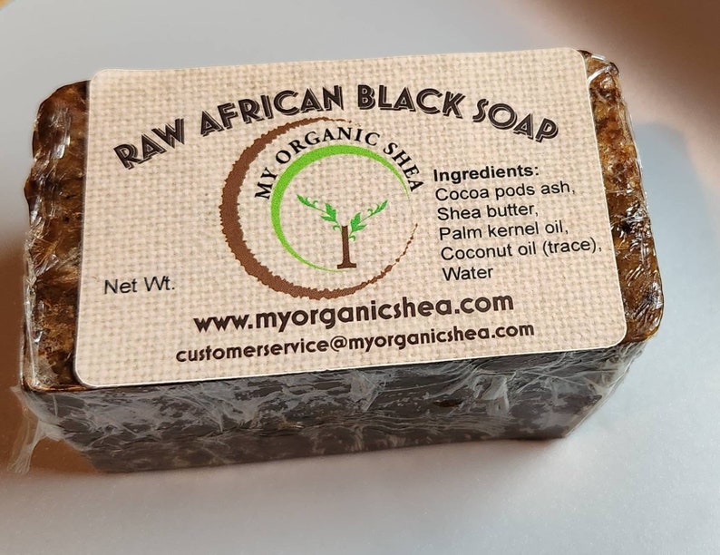 Authentic Raw African Black Soap Bar – Natural Handmade Cleanser for Acne, Dark Spots & Healthy Skin(8oz)