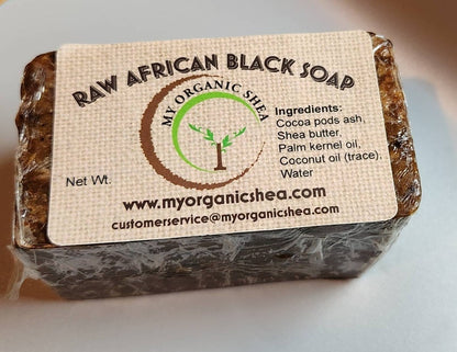 Authentic Raw African Black Soap Bar – Natural Handmade Cleanser for Acne, Dark Spots & Healthy Skin(8oz)