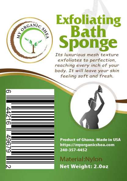 African Bath Net Sponge & African Black Soap Set – Exfoliating Body Wash Combo for Smooth, Glowing Skin
