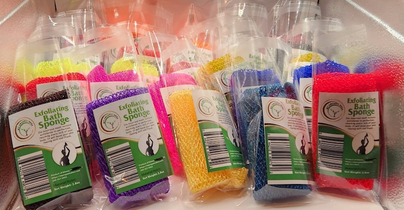 3-Pack African Exfoliating Bath Sponge Sapo: Nylon Body Scrubber