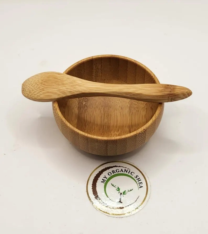 Mini Calabash Bowl Set with Spoon – Natural Wooden Bowl for Skincare, Dips & Daily Rituals