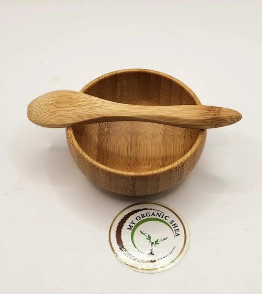 Mini Calabash Bowl Set with Spoon – Natural Wooden Bowl for Skincare, Dips & Daily Rituals