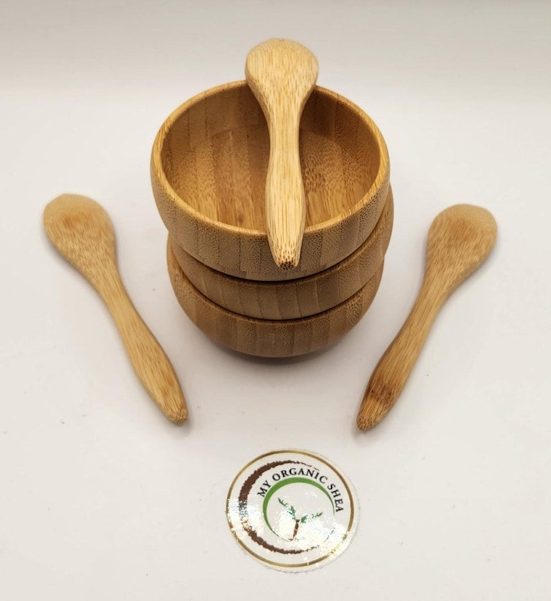 Mini Calabash Bowl Set with Spoon – Natural Wooden Bowl for Skincare, Dips & Daily Rituals