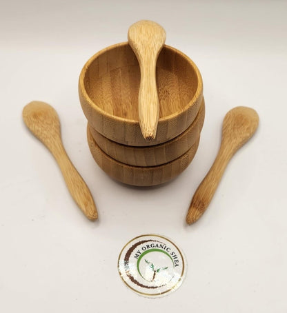 Mini Calabash Bowl Set with Spoon – Natural Wooden Bowl for Skincare, Dips & Daily Rituals