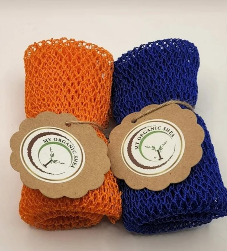 2PCS African Exfoliating Bath Net Sponge – Deep Cleansing Back Scrubber, Stretchable Mesh Body Wash Cloth for Smooth, Glowing Skin