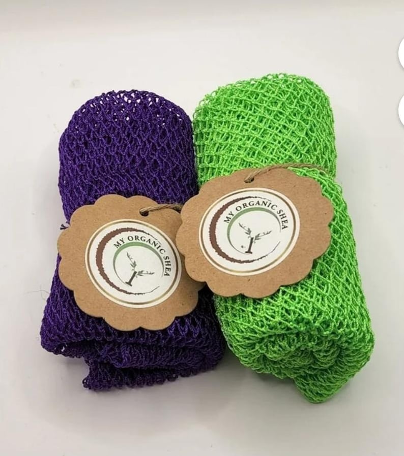 2PCS African Exfoliating Bath Net Sponge – Deep Cleansing Back Scrubber, Stretchable Mesh Body Wash Cloth for Smooth, Glowing Skin