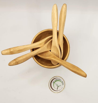 Mini Calabash Bowl Set with Spoon – Natural Wooden Bowl for Skincare, Dips & Daily Rituals