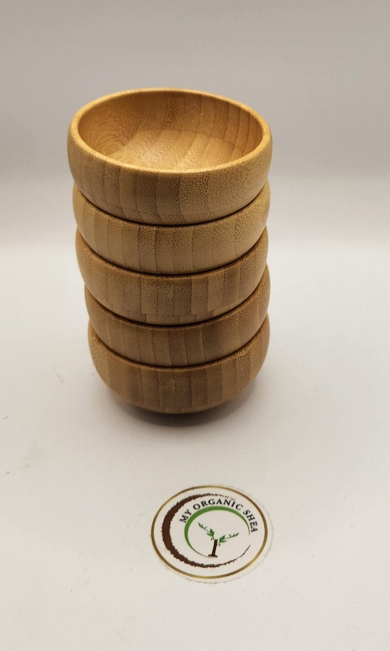 Mini Calabash Bowl Set with Spoon – Natural Wooden Bowl for Skincare, Dips & Daily Rituals