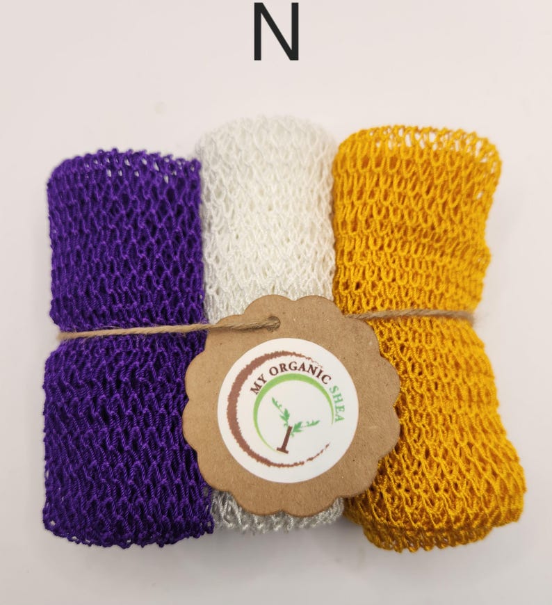 3-Pack African Exfoliating Bath Sponge Sapo: Nylon Body Scrubber