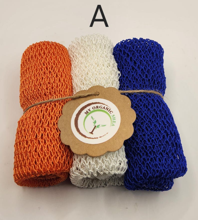 3-Pack African Exfoliating Bath Sponge Sapo: Nylon Body Scrubber