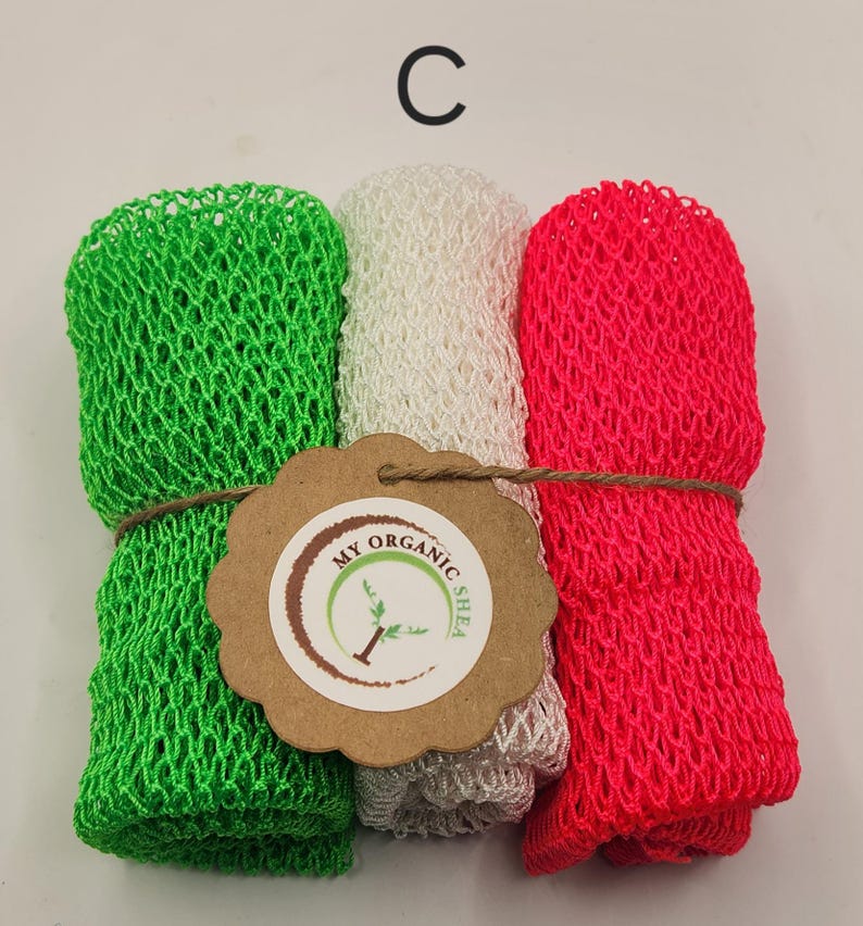 3-Pack African Exfoliating Bath Sponge Sapo: Nylon Body Scrubber