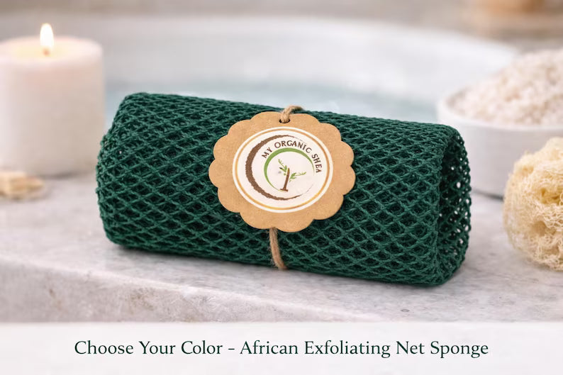 African Exfoliating Bath Net Sponge – 50” Long Nylon Whole Body and Back Scrubber for Deep Clean, Smooth Skin & Body Exfoliation