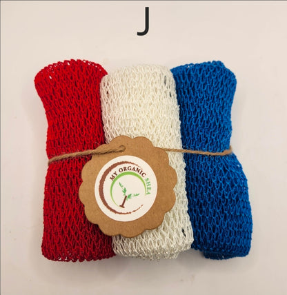 3-Pack African Exfoliating Bath Sponge Sapo: Nylon Body Scrubber