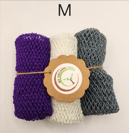 3-Pack African Exfoliating Bath Sponge Sapo: Nylon Body Scrubber