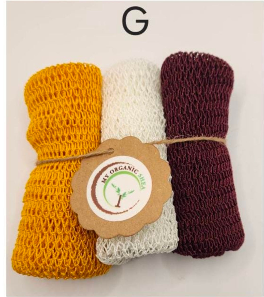 3-Pack African Exfoliating Bath Sponge Sapo: Nylon Body Scrubber